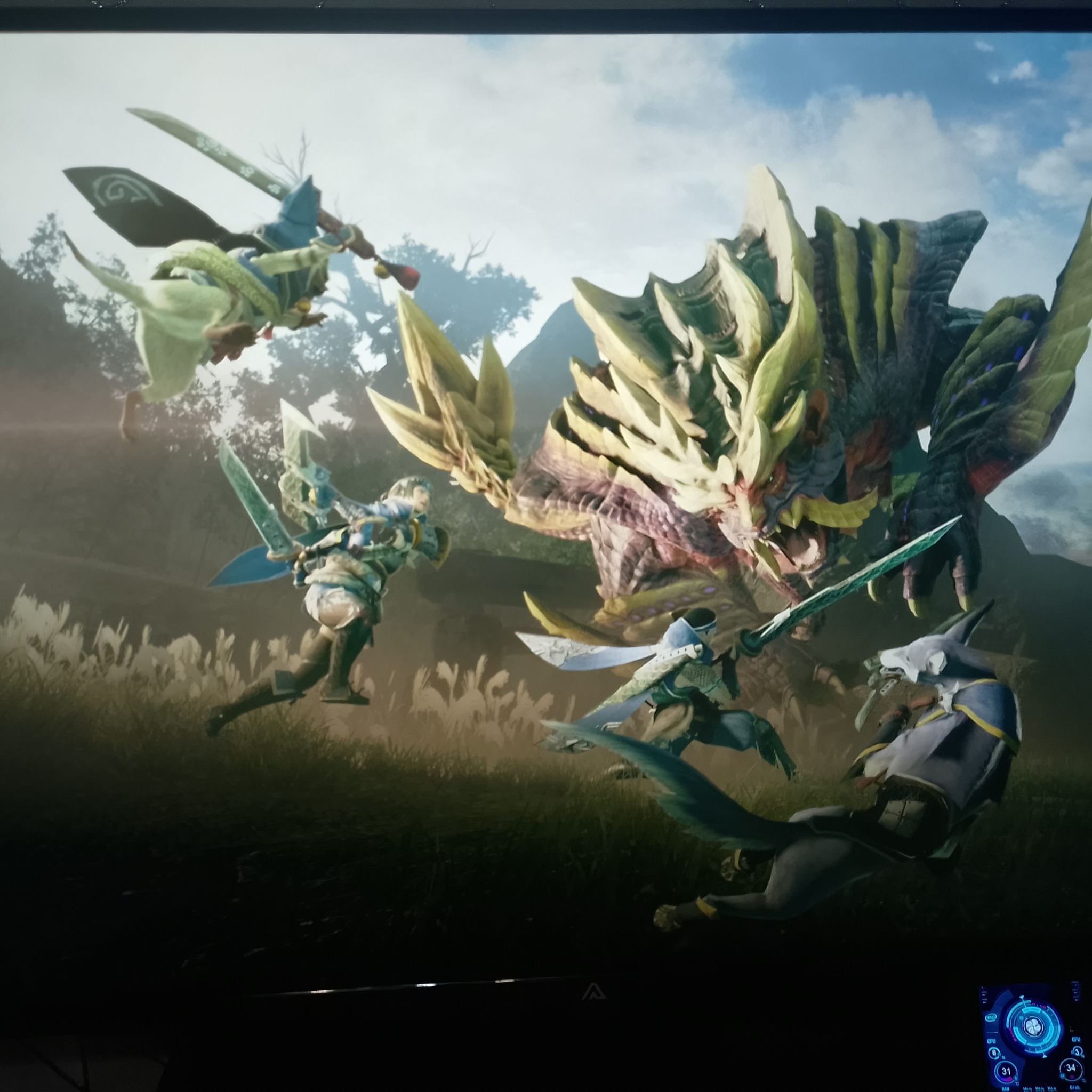 Стартовый экран Monster Hunter Rise после запуска картриджа