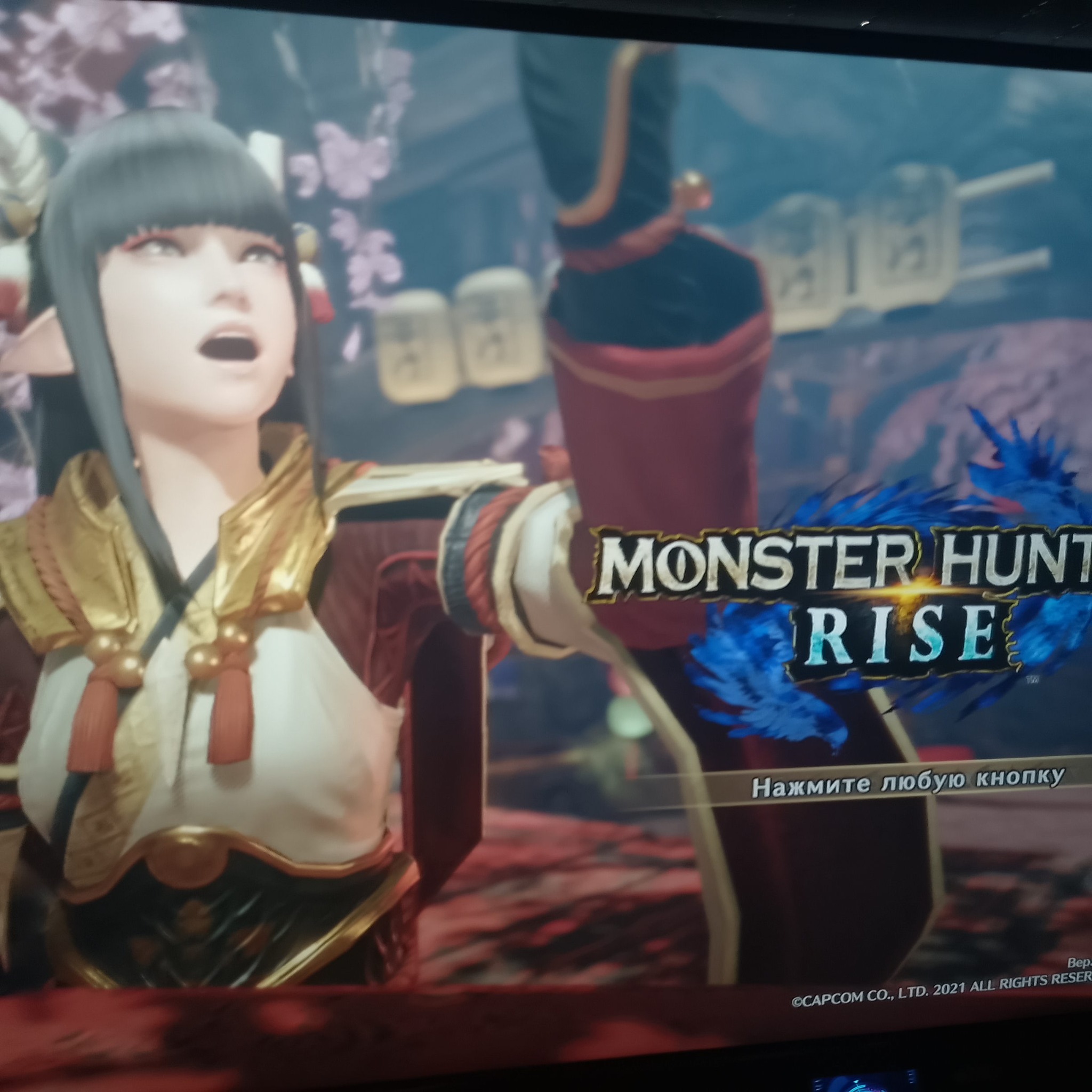 Меню языка Monster Hunter Rise с выбором Monster Hunter Language