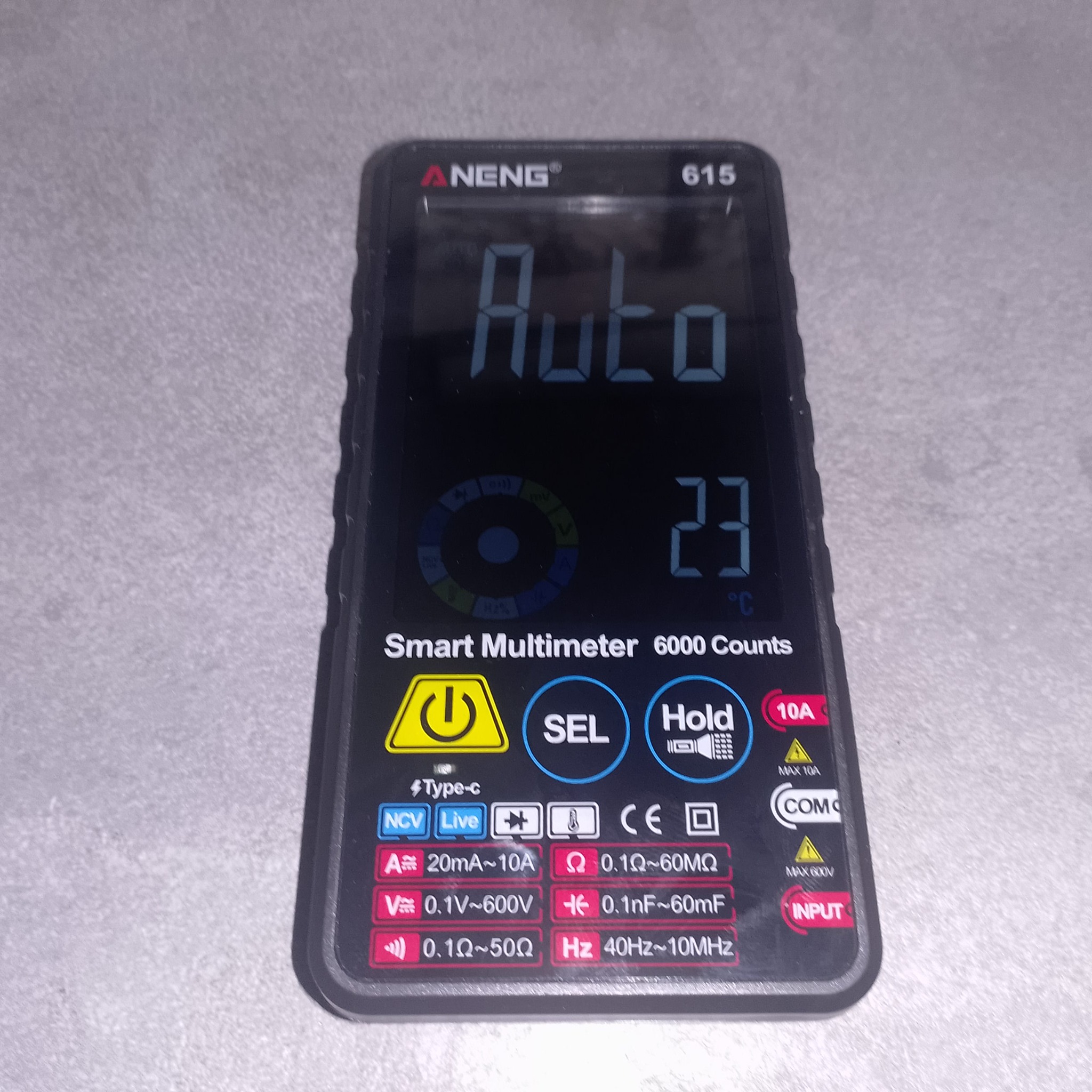 Мультиметр ANENG 615 с большим экраном в режиме Auto