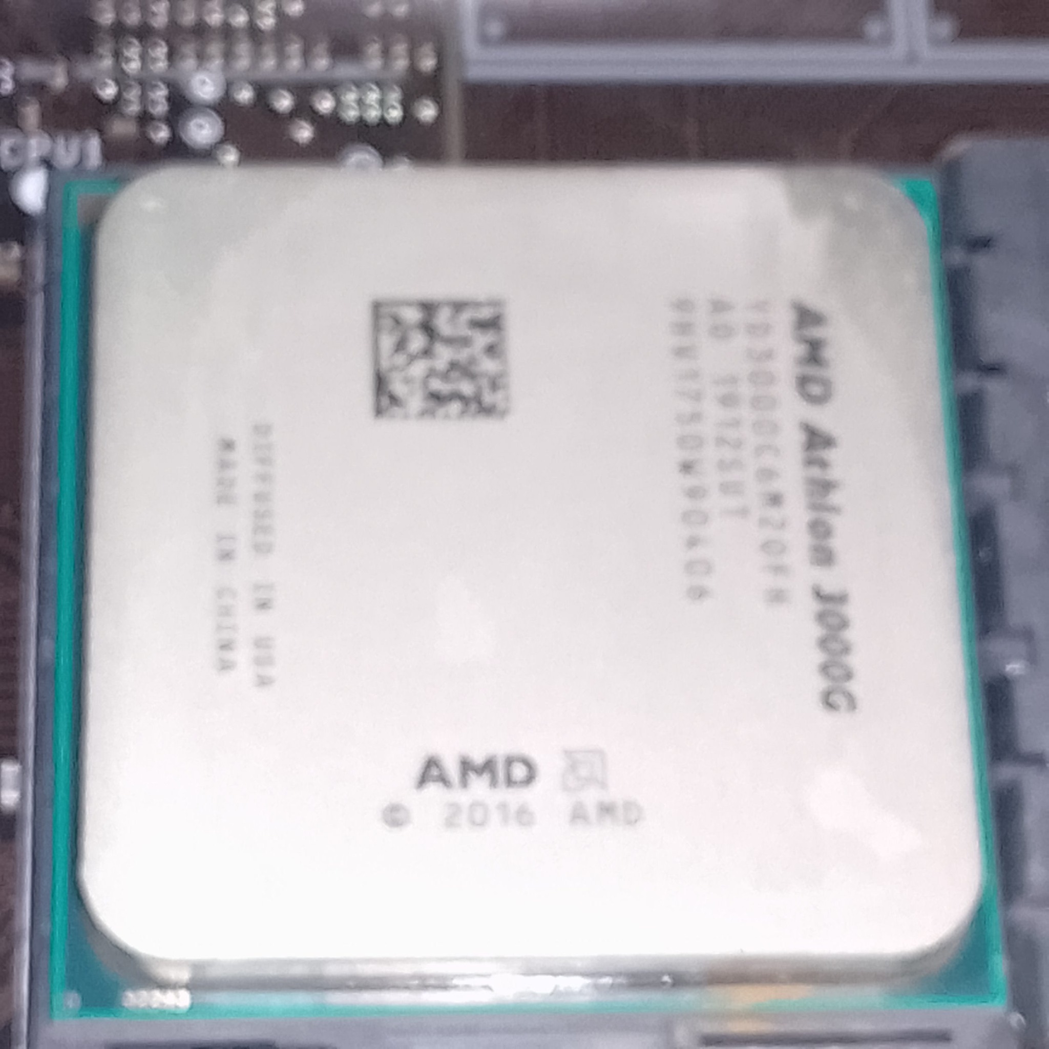Процессор AMD Athlon 3000G в руке - маркировка YD3000C6M20FH 2019