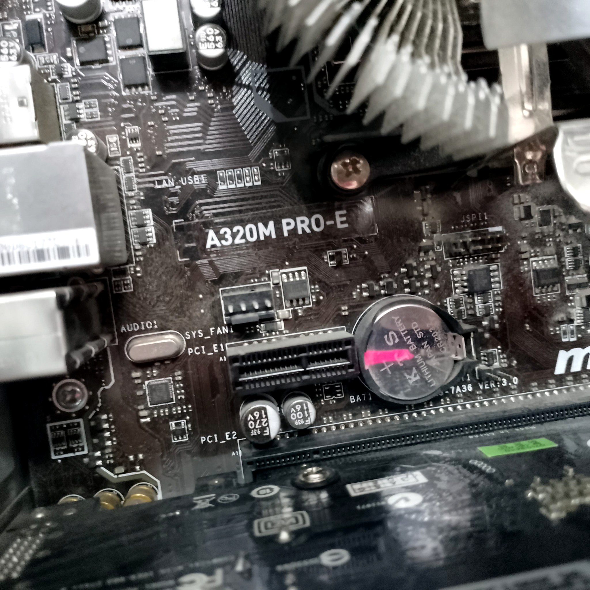 подготовка DEXP Aquilon к апгрейду - маркировка MSI A320M PRO-E