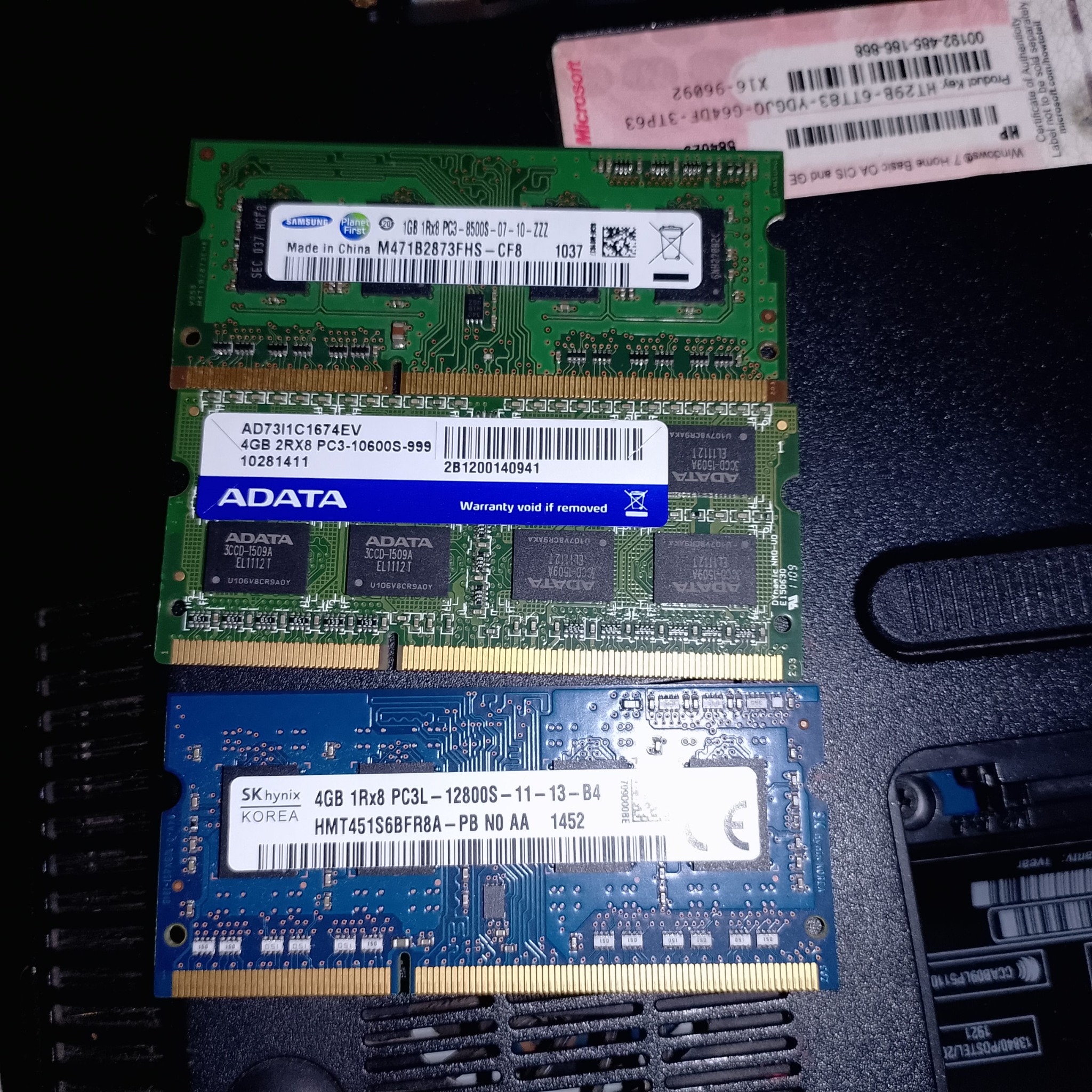 апгрейд ноутбука HP - планки DDR3 SO-DIMM