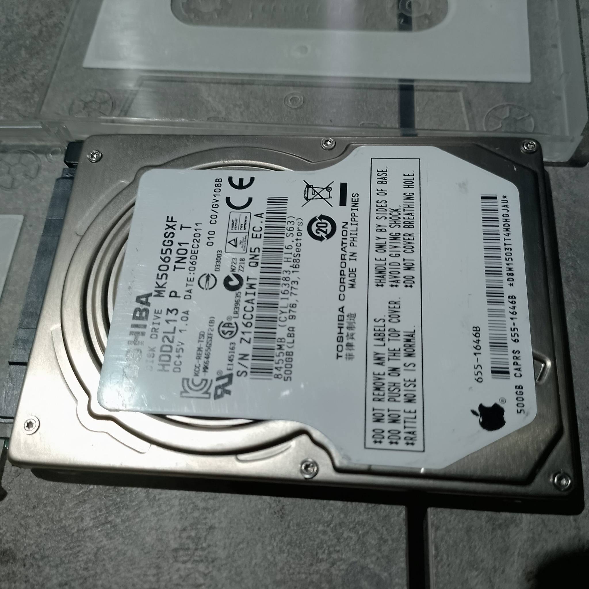 Toshiba MK5065GSXF 500 GB внутри KinHank Portable HDD Batocera