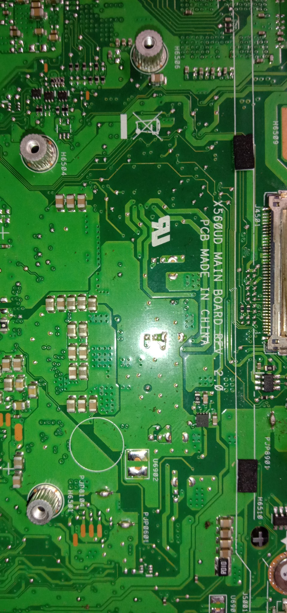 Маркировка ревизии платы ASUS X560UD Rev 2.0