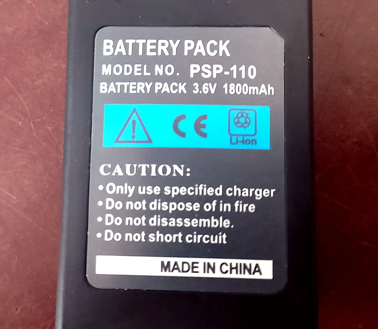 временный запуск PSP без родной батареи корпус PSP-S110 с маркировкой 3.6 В