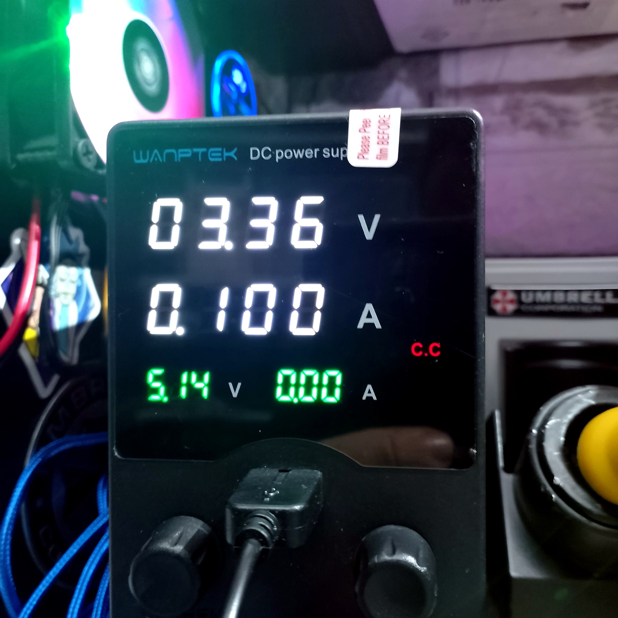 ремонт PSP 1008 Street - проверка питания от лабораторного блока