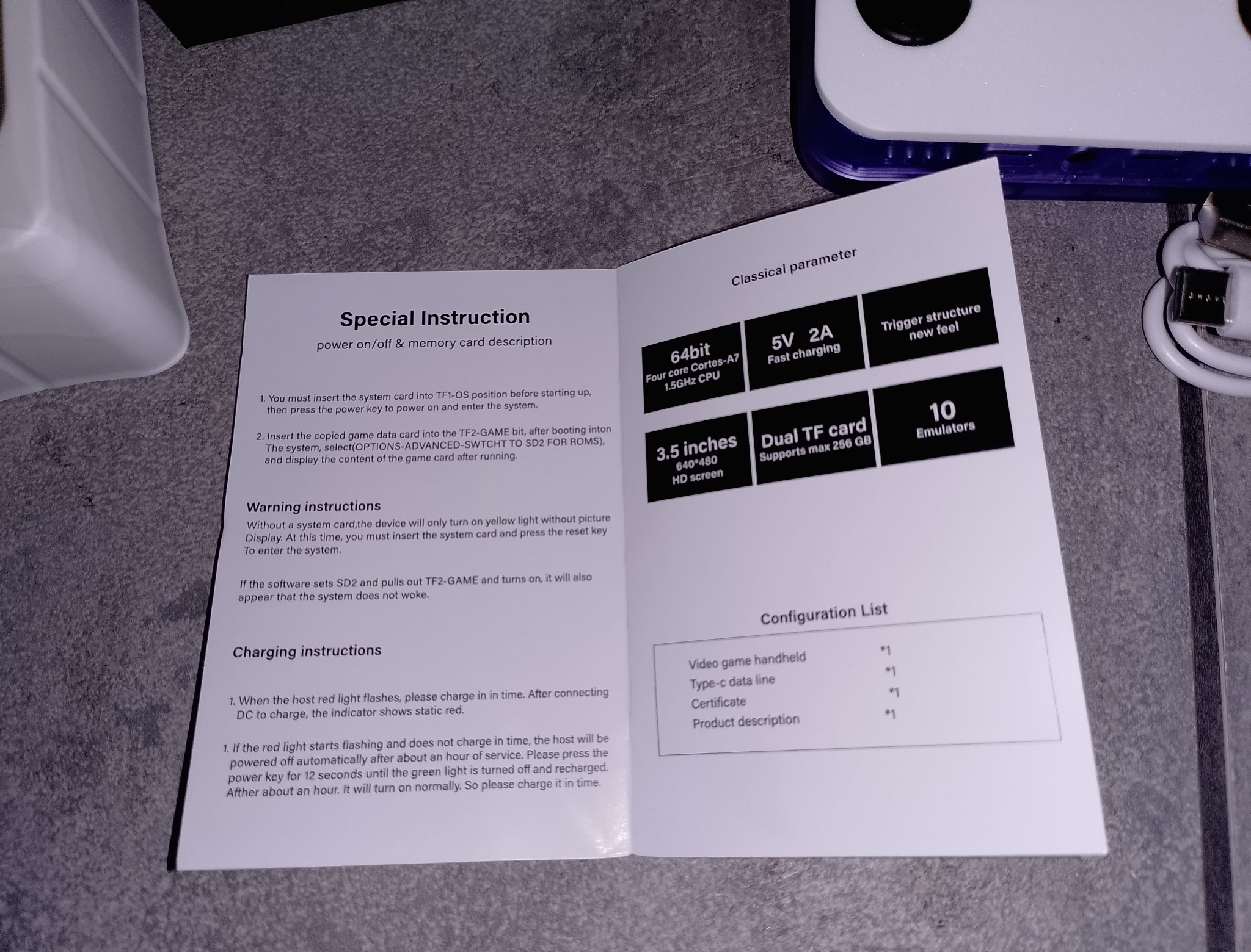 Инструкция R36S с configuration list и charging instruction