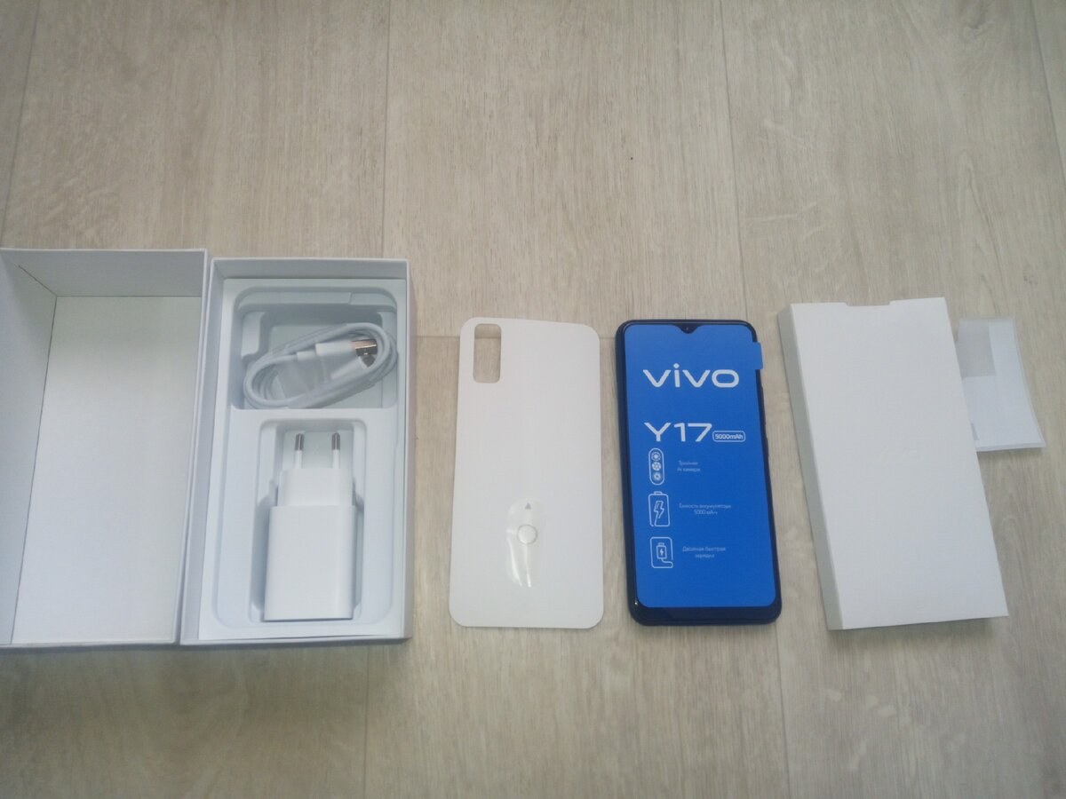 задняя крышка Vivo Y17 с камерами и сканером отпечатка