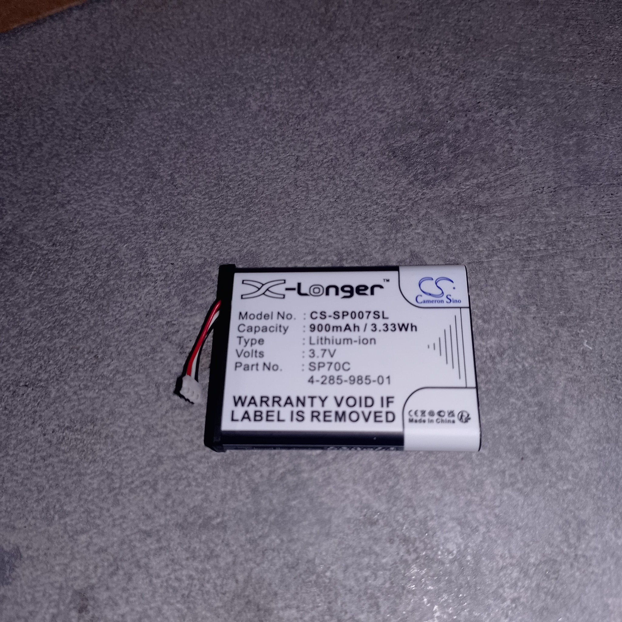 Маркировка аккумулятора Cameron Sino CS-SP007SL для PSP Street