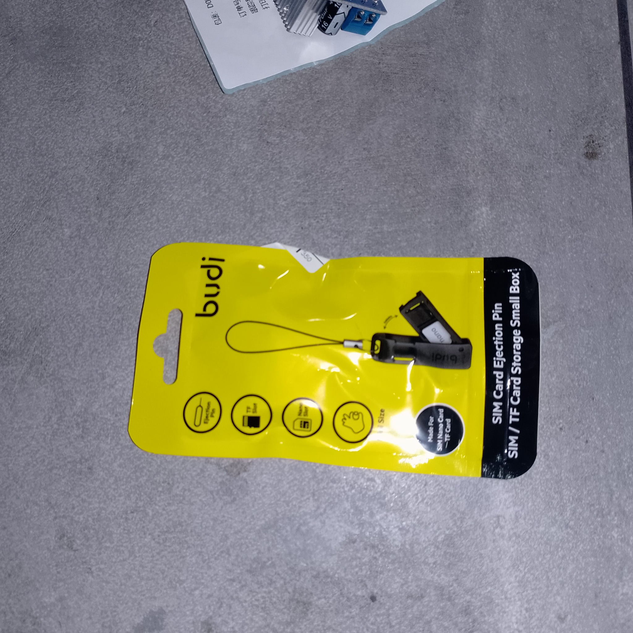 Упаковка Budi SIM Card Ejection Pin и SIM TF Card Storage Small Box